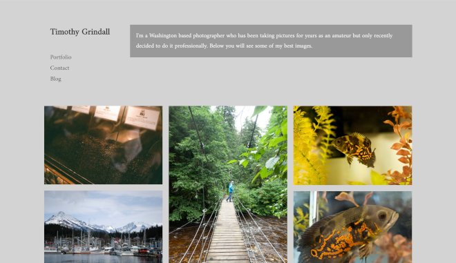 hotogrpahy by Timothy Grindall site screenshot
